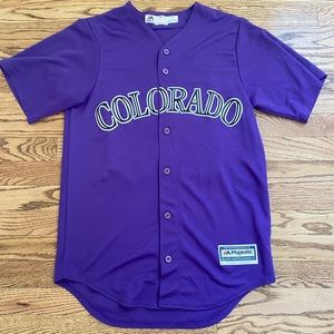 Majestic Nolan Arenado Colorado Rockies Stitched Jersey Cool Base Purple